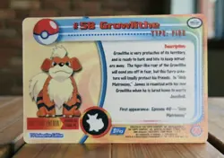 Pokemon Topps GROWLITHE #58 & ARCANINE #59 EVO Holo Prism Vending Sticker Cards - Image 4