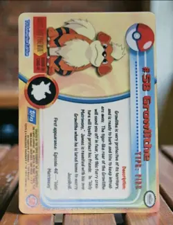 Pokemon Topps GROWLITHE #58 & ARCANINE #59 EVO Holo Prism Vending Sticker Cards - Image 5