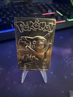 Pokemon Pikachu 23k Gold Plated Trading Card 1999 Nintendo #25 with Certificate - Image 3