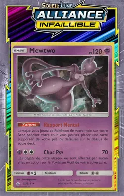 Mewtwo Holo Deck Promo- SL10:Alliance Infaillible-75/214-Carte Pokemon Francaise - Image 1