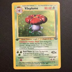 POKEMON! JUNGLE! 1ST EDITION! VILEPLUME! HOLO! RARE! 15/64 LP! - Image 1