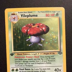 POKEMON! JUNGLE! 1ST EDITION! VILEPLUME! HOLO! RARE! 15/64 LP! - Image 2