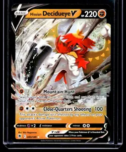 2022 TCG Pokemon #83 Hisuian Decidueye V 083/189 Holo SWSH Astral Radiance - Image 1