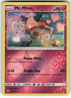 Mr. Mime Hidden Fates Reverse Holo Rare Pokemon Lightly played - Image 1