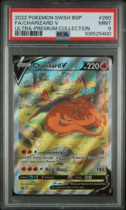 2022 Pokemon TCG Ultra Premium Promo SWSH260 Charizard V PSA 9 - Image 1