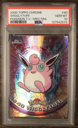 2000 Topps Chrome Pokemon TV Spectra #40 Wigglytuff PSA 10-POP 14 - Image 1
