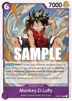 One Piece Monkey.D.Luffy (OP03-070/294) OP03 Pillars of Strength LP FOIL - Image 1