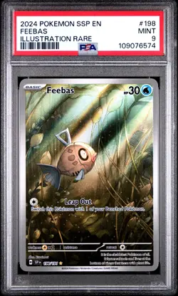 Feebas IR PSA 9 Surging Sparks #198 Pokemon Card - Image 1