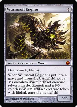 Damaged, English MTG Foil Oversized Scars of Mirrodin Promo - Wurmcoil Engine Ov - Image 1