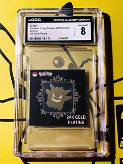CGC 8 NM/MINT 24k Gold Plated 🔥 GENGAR Pokemon Candy Stickers 2023 Korean ✨ - Image 1
