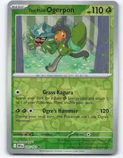 Teal Mask Ogerpon #026/182 Reverse Holo Pokemon Card SV10: Destined Rivals - Image 1