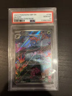Gloom Sv03: Obsidian Flames Holo Illustration Rare Pokemon Card 198/197 PSA 10 - Image 1