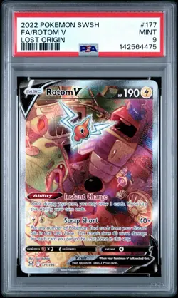Pokemon Rotom V (Alternate Full Art) 177/196 Swsh11: Lost Origin Holo PSA 9 - Image 1
