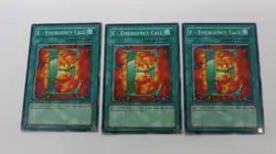 3x E - EMERGENCY CALL SPELL EOJ-EN039 1ST EDITION COMMON YUGIOH NM UNPLAYED - Image 1