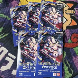 One Piece TCG The Azure Sea’s Seven OP-14 Sleeved Booster Pack Lot Of 5 Sealed - Image 1