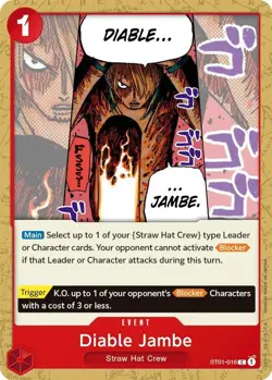 One Piece Diable Jambe (ST01-016/79) Starter Deck 01 Straw Hat Crew NM - Image 1