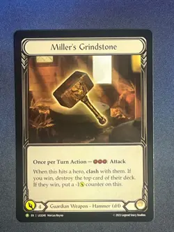 FAB LGS240 Miller's Grindstone FOIL Promo Guardian Weapon Flesh & Blood TCG - Image 1