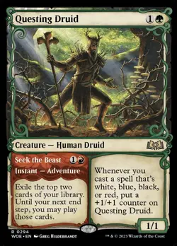 MTG Questing Druid // Seek the Beast Showcase ** Wilds of Eldraine ** English - Image 1