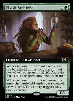 MTG Elvish Archivist Extended Art ** Wilds of Eldraine ** English - Image 1