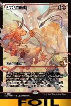 Meek Attack ** FOIL SHOWCASE ** #388 - Lorwyn Eclipsed - NM MTG - Image 1