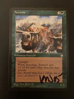 MTG Ice Age (English) - Aurochs - Signed by Ken Meyer, Jr. - Image 1