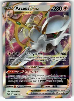 Arceus VSTAR 123/172 SWSH09: Brilliant Stars NM Pokemon Card TCG - Image 1