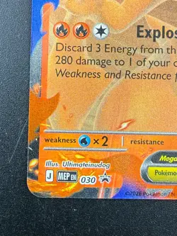 Pokemon TCG Mega Charizard Y ex 030 Mega Evolution Black Star Promo NM - Image 5