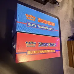 Pokemon (Set Of 2) Sword and Shield Base Set Sealed ETB Red & Blue - Image 5