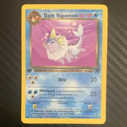 Pokemon Team Rocket Eevee & Dark Vaporeon 2 Card Lot 1st Edition Wizards 2000 - Image 2