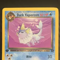 Pokemon Team Rocket Eevee & Dark Vaporeon 2 Card Lot 1st Edition Wizards 2000 - Image 3