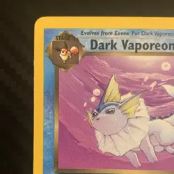 Pokemon Team Rocket Eevee & Dark Vaporeon 2 Card Lot 1st Edition Wizards 2000 - Image 4