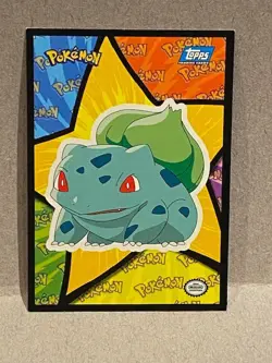 Pokemon Topps - Bulbasaur - The First Movie 1999 - Sticker Card Blue Logo - MP - Image 1