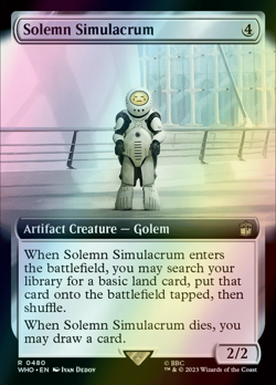 MTG Solemn Simulacrum Extended Art Foil ** Doctor Who ** English - Image 1
