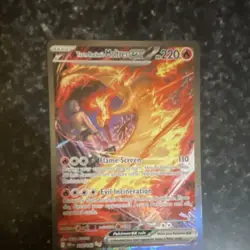 Pokemon Team Rocket's Moltres Ex 229/182 Destined Rivals Full Art Holo 220 HP - Image 1
