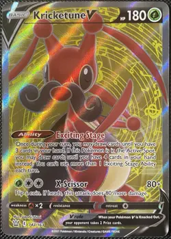 Kricketune V (Full Art) 142/163 Swsh05: Battle Styles Holo - Pokemon Card - Image 1