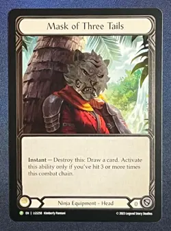 FAB LGS258 Mask of Three Tails COLD FOIL Ninja Equipment Promo Flesh & Blood TCG - Image 1