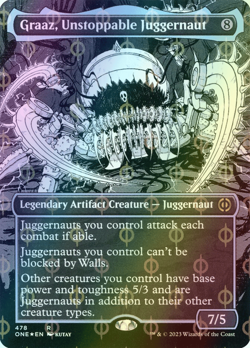 MTG Graaz, Unstoppable Juggernaut Borderless Foil ** All Will Be One ** English - Image 1