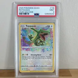 Pokemon Rayquaza Amazing Rare 138/185 Swsh04: Vivid Voltage Holo PSA 9 - Image 1