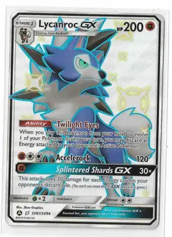 Lycanroc GX SV67/SV94 Hidden Fates Sun & Moon Shiny Rare Pokemon TCG Card NM - Image 1