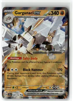 Garganacl ex ⭐ 89/142 Holo Double Rare Stellar Crown 2024 Pokemon NM - Image 1