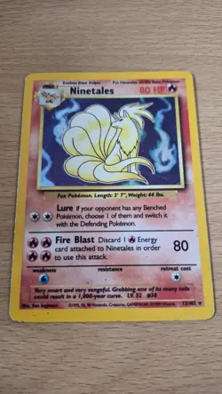Pokemon TCG Base Set Ninetales Holo Rare 12/102 - Image 2