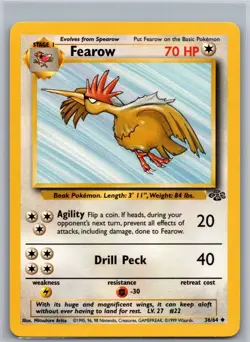 Fearow NM Pokemon 36/64 Jungle Vintage Colorless Bird Flying Near Mint Unlimited - Image 1