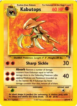 Pokemon TCG Kabutops 27/110 Rare Card Legendary Collection LP - Image 1