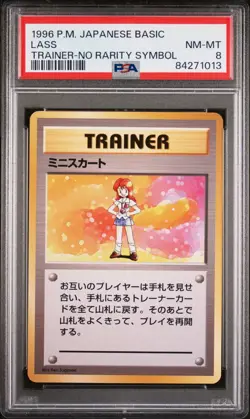 Pokemon Card Lass No Rarity Symbol Base Set 1st 1996 PSA 8 NM-MT - Image 1