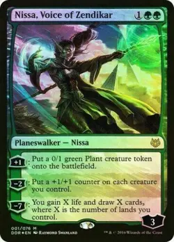 mtg magic nissa, voice of zendikar FOIL ENGLISH nissa voix de duel decks promo - Image 1
