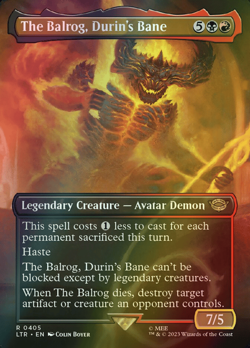 MTG The Balrog, Durin's Bane Borderless Full Art Foil ** LTR ** English - Image 1