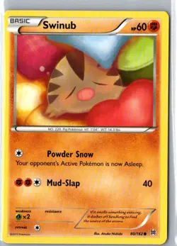 SWINUB 80/162 COMMON BREAKTHROUGH POKEMON LP - Image 1