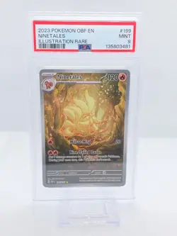 2023 POKEMON OBF EN-OBSIDIAN FLAMES ILLUSTRATION RARE #199 NINETALES PSA 9 - Image 1