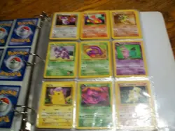 vtg. Pokemon Collection Binder Lot some 1st Ed + trainers over 150 one holo - Image 2