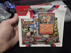 Pokemon 3 Pack Blister Scarlet & Violet Base Set Arcanine Promo Sealed New - Image 1